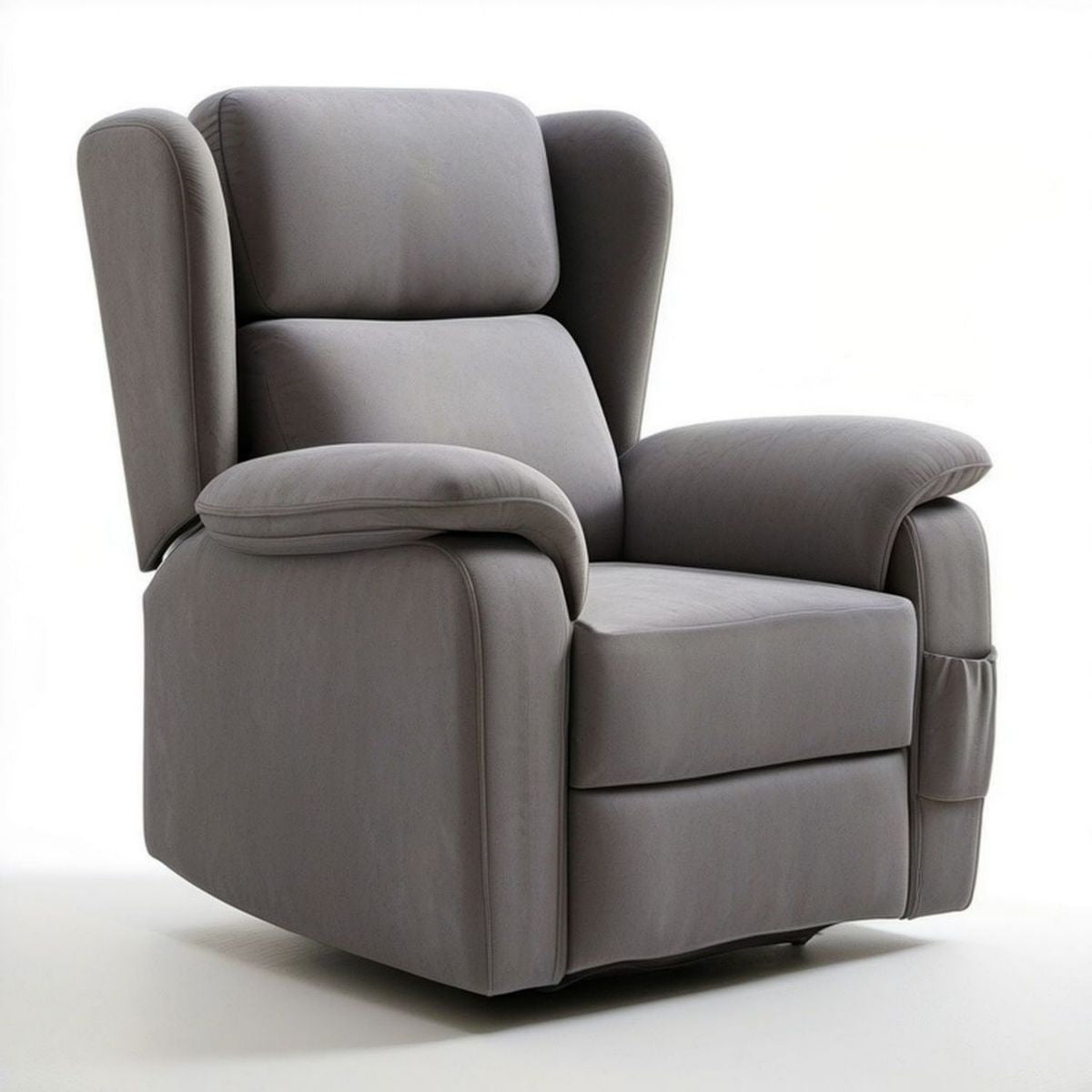 Grauer Ohrensessel aus Mikrofaser, 92 x 95 x 108 cm