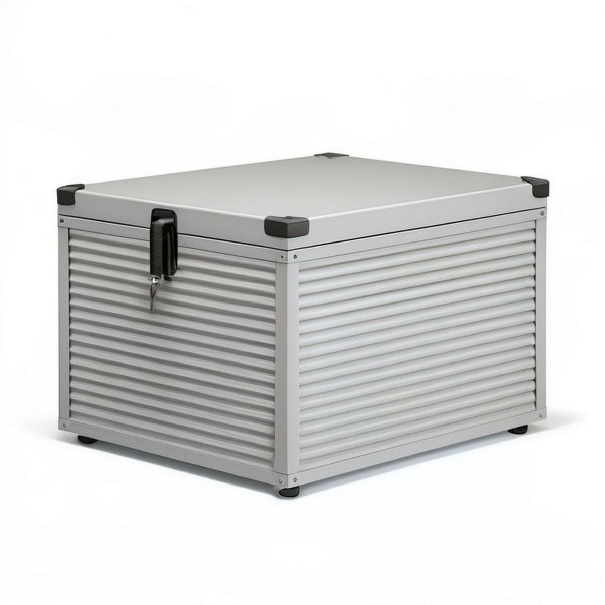 Abschliessbare Aluminiumbox Silber/Schwarz 60 x 40 x 40 cm