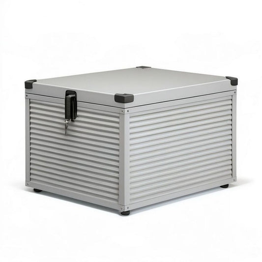 Abschliessbare Aluminiumbox Silber/Schwarz 60 x 40 x 40 cm