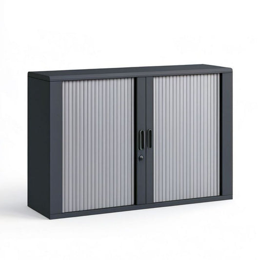 Rollladenschrank aus Stahl, 100 x 40 x 100 cm, Anthrazit/Grau