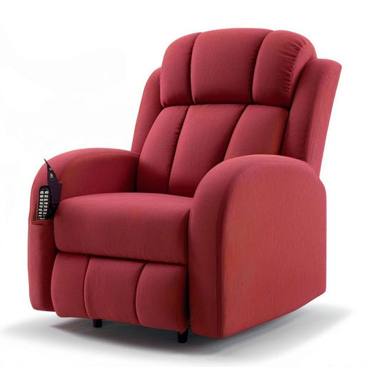 Elektrisch verstellbarer Relaxsessel mit Fernbedienung, Bordeauxrot, 90 × 95 × 105 cm