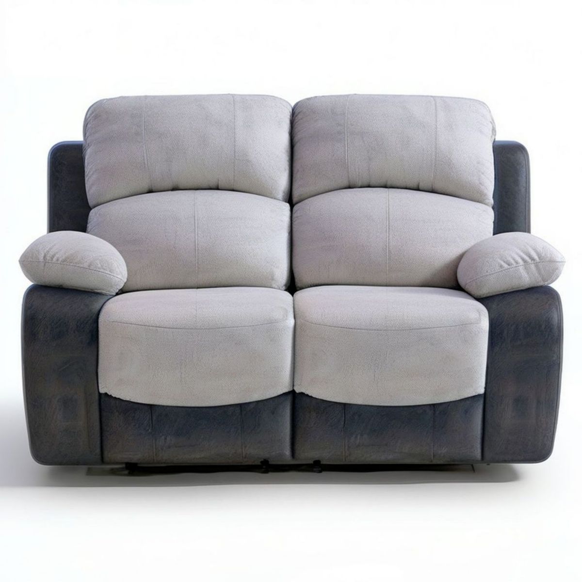 2-Sitzer-Sofa 170 x 95 x 100 cm Hellgrau/Anthrazit aus Polyester-Mikrofaser